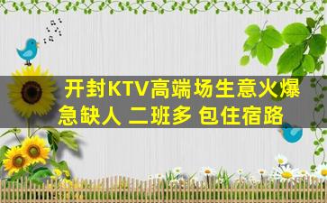 开封KTV高端场生意火爆 急缺人 二班多 包住宿路